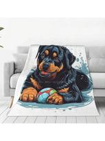 Loyally Artworked Paw-Some Rottweiler Apparel & Low Price New Print Novelty Fashion Soft Warm Blanket Rottweiler Canine Breed 75X95CM