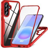 Case for Samsung Galaxy A57 5G, Full Coverage Soft TPU Front and Hard PC Back - Red