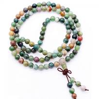 108 Beads India Prayer Moss Mala Agate Bracelet Tibetan Buddhist