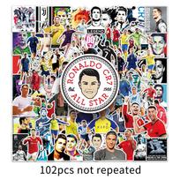 Cristiano Ronaldo lipdukų rinkinys: Futbolo žvaigždžių HD lipdukai dienoraščiams, atvirukams ir telefonams. black