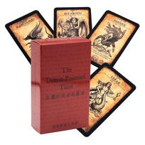 Demonų valdomos Taro kortos - Goetia Okultinės Divinacijos Denis - 10,3*6 cm 78 Vintažinės Gotikinės Demonologijos Taro raudona