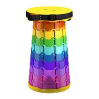 Folding Stool with Carrying Handle Height Adjustable Retractable Stool Heavy Duty Outdoor Camping Picnic Fishing Collapsible Telescoping Chair