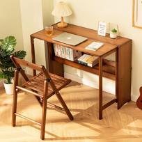 Thickened Solid Wood Folding Desk for Home Office or Bedroom