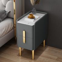 Ultra-slim Smart Bedside Table with Wireless Charging & Fingerprint Lock 25x40x45cm
