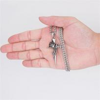 Handcrafted Vintage Rose Cross Pendant Necklace for Women Men Trendy Goth Punk Chain for Daily Wear Accessory