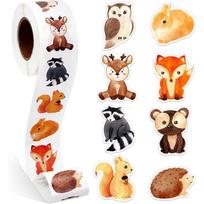 50-500pcs Heterotypic Forest Animals Stickers 2.5cm/1.0'' Art Labels Learning Rewards, Adorn Gifts for Watercup Phone PC Pad
