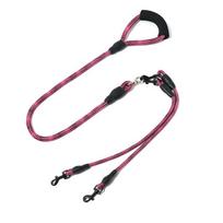 Wave Pattern Double Head Dog Rope Removable Anti-Winding Dual Dog Leash Comfort Foam Handle Padded Soft Handle Two Dog Lead Rope