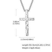 Möbius Cross Necklace for Men Boys,Casual Stainless Steel Cross Pendant,Hip Hop Punk Jewelry Gift 55-60cm
