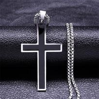 Hip Hop Cross Pendant Necklace Stainless Steel Christian Necklaces Religious Jewelry Christmas Gift collar hombre N2068S02
