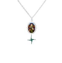 Dreamtimes Colorful St Brigid's Cross Pendant Necklace for Women Men Saint Bridget Irish Catholic Jewelry Gifts