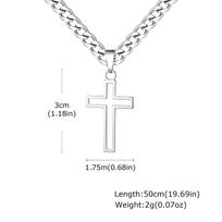 Vnox Men's Hollow Cross Pendant Necklace 50cm, Stainless Steel Pendant 17.5x30mm Black Gold Silver Color Link Chain Jewelry Gift 50cm