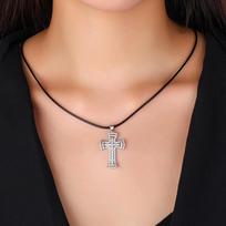 New Tide Brand Multi-layer Hollow Cross Necklace Bracelet, Men's and Women's Versatile Personalized Retro Jewelry 2026 45CM