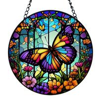 Suncatcher Home Decoration Panel with Chain and Hook Acrylic Window Wall Hanging Ornament Waterproof for Window Gothic Decor