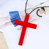 Classical Wood Cross Pendant Necklace Simple Natural Wooden Cross Necklace Hip Hop Sweater Chain Jewelry Accessories Best Gifts