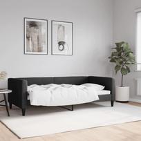 Vidaxl Sofa Z Funkcją Spania, Czarna, 90X190 Cm, Obita Tkaniną