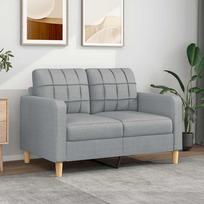 Vidaxl Sofa 2-Osobowa, Jasnoszara, 120 Cm, Tapicerowana Tkaniną