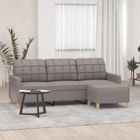 Vidaxl 3-Osobowa Sofa Z Podnóżkiem, Taupe, 180 Cm, Tkaniną