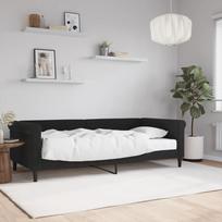 Vidaxl Sofa Z Materacem Do Spania, Czarna, 90X200 Cm, Aksamit