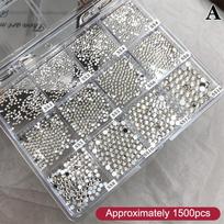 12Grids Shimmering Crystal Flatback Rhinestones Colorful Nail Art Gemstones DIY Nail Jewelry Decoration Tool A