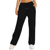Wide Leg Pants Women Casual Long Pants Elastic High Waist Drawstring Trousers Loose Sport Travel Basic Sweatpants With Pocket S