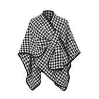 Cross-Border Gold Thread Houndstooth Buckle Shawl for Spring, Autumn & Winter 150x130cm, 810g