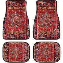 Car Floor Mats Set of 4 Persian Rug Design Durable Front Rear Carpets for Cars Trucks SUVs