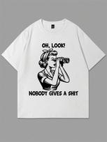 Manfinity Hypemode Unisex's Motto & Graphic Print Round Neck Short Sleeve Casual T-Shirt L