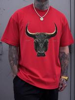 Fierce Bull Head Graphic Symbolizing Strength Resilience And Determination Stylish Unisex's Casual T-shirt For Streetwear Fashion S