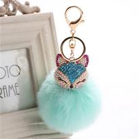 Pearl Pendant Bag Pendants Pompom Ball Car Key Chain Fur Keychain Key Ring Fur Ball Keychain green
