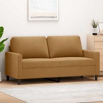 Vidaxl Sofa 2-Osobowa, Brązowa, 140 Cm, Tapicerowana Aksamitem