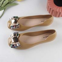 Yuzhihao Women's Summer Low-Cut Rhinestone Sandals - Round Toe, Closed Heel, Flat Style Size 40