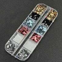 12-Grid Polka Dot Glitter Nail Art Decorations Colorful Minimalist Sequins Nail Decorations DIY Nail Art Decorations Nail Salon