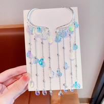 New Butterfly Elf Fairy Earrings Mermaid Tassels Ear Clips Non-piercing Flower/Leaf Ear Cuffs
