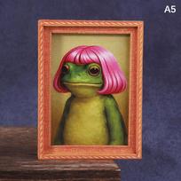 Funny Frog Fridge Magnets Wood Mini Decor With Charming Frog Home Decor Gift Holiday Present Picture Frame Refrigerator Magnet