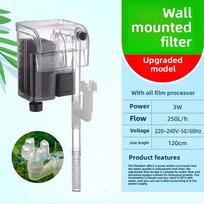 Silent Operation Aquarium Filter Water Purification EU/US Plug External Filter Wall Hanging Anti-Suction Fish Fish Tank Filter (as the picture,S)