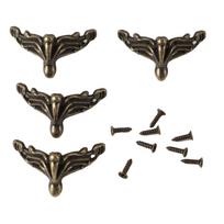 Brass Vintage Wood Case Jewelry  Box Decorative Hardware Furniture Leg Feet Leg Corner Corner Bracket