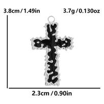 6pcs Stainless Steel Enamel Fire Belie Cross Pendant Charms For Jewelry Making Diy Religious Materials To Make Necklace Earrings