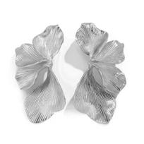 Exaggerated Colorful Metal Large Petal Drop Earrings for Women Ladies Fashion Vintage Drop Oil Stud Earrings Jewelry Accessories