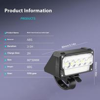 Bicycle Front Light LED COB Waterproof Bike Lamp USB Rechargeable MTB Road Bike 5 Level Dimmable Headlight Cycling Safety Lamp