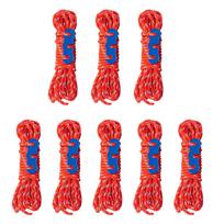 8 PCS 3mm Windproof Tent Rope Reflective Camping Rope Outdoor Tent Guy Ropes for Camping Hiking Canopy Shelter Outdoor Activity raudona