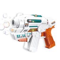 BukBukLAB Electric Bubble Maker [2-WAY SF Bubble Gun or Sound Gun] Light and Sound Gun with 2 Bottles of Bubble Solution - No Dripping Portable Tank