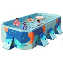 Pugrwei Large Folding Pool, No Inflation Required, 2.6M Deep, Rectangular, Large Pool for Children, Easy Storage, Perfect for Kids and Adults, Home