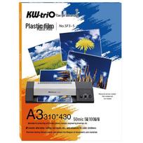 KW-triO A3 Transparent Laminating Film, 100 Sheets, 5 mil CN plug (adapter included)