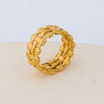 Hong Kong Style Stainless Steel Women's Mesh Hollow Earrings and Rings