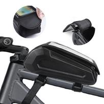 Bike Front Frame Bag Bike Phone Holder Bag Waterproof Hard Shell Bike Tube Bag Double Zipper Cycling Pouch for Outdoor Cycling China Mainland