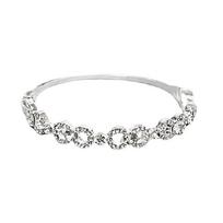 Women's Cross Inlaid Rhinestone Bracelet - Bright Silver, Versatile Alloy Jewelry