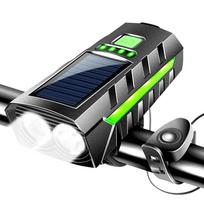 Solar MTB Road Bike Front Lamp USB Rechargeable LED Cycling Lantern Power Display High Beam Bicycle Flashlight for Night Riding