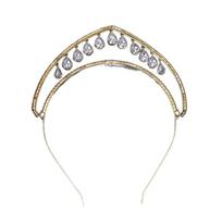 Tassel Water Drop Queen Crown Double Layer Headpiece Rhinestone Headband  Women Hair Decoration
