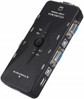 Przełącznik Kvm Vga 4X1 Switch 3Xusb Hub Box