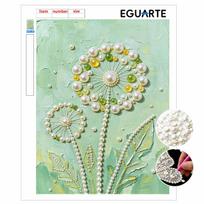 Frameless Pearl Painting Kit Dandelion Pattern DIY 3D Bead Art Canvas Relaxing Handmade Craft for Adults Home Decor 30x40cm